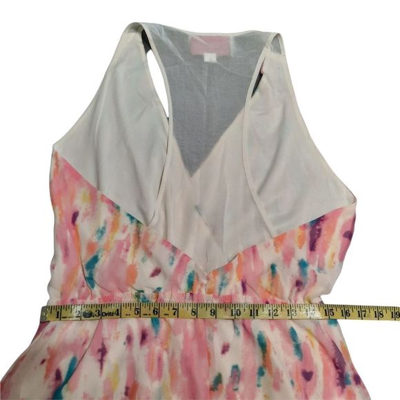 $5 For $25* Rory Becca Abstract Multicolored Sheer Back Romper- Size Large - Picture 6 of 10